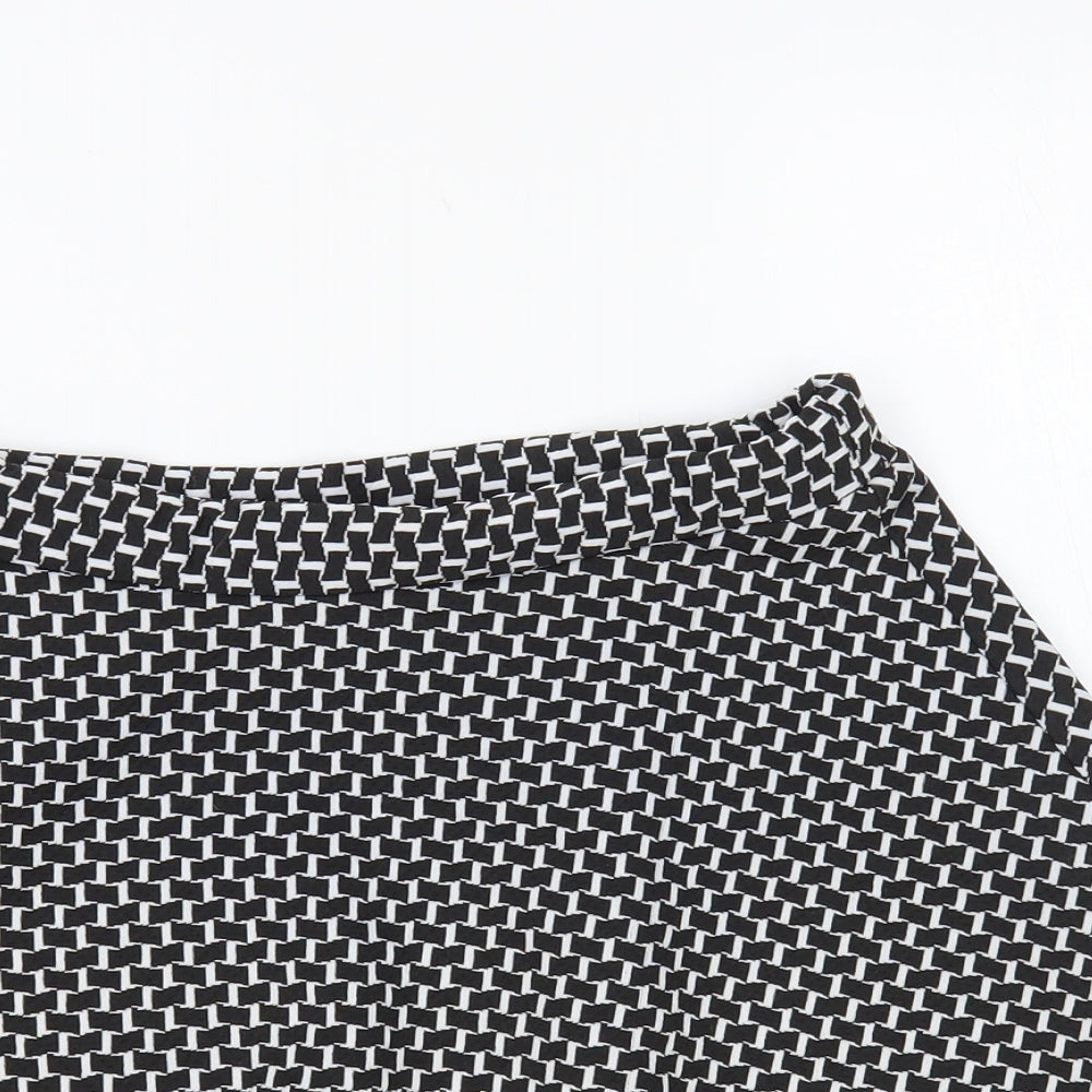 Atmosphere Womens Black Geometric Polyester Skater Skirt Size 12