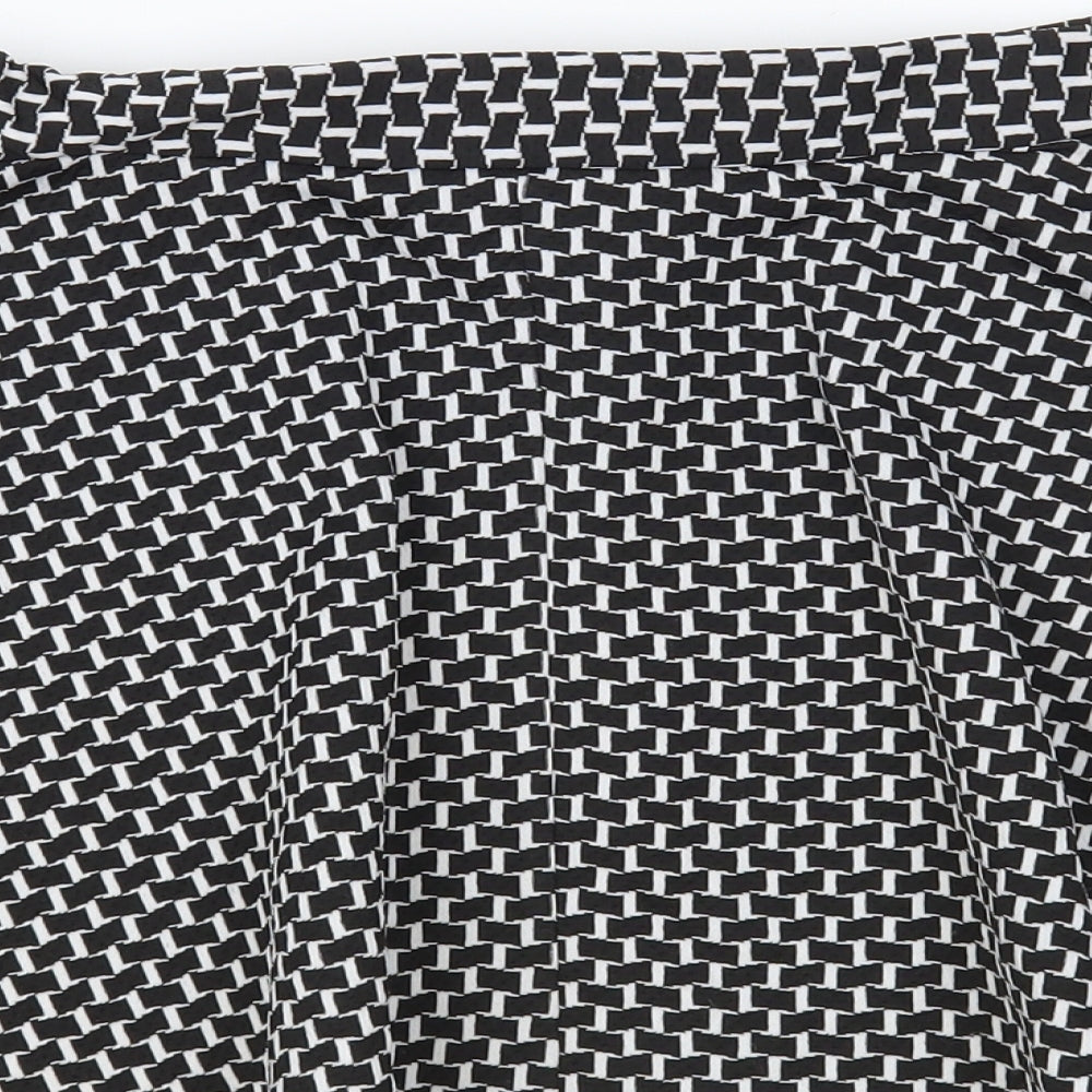 Atmosphere Womens Black Geometric Polyester Skater Skirt Size 12