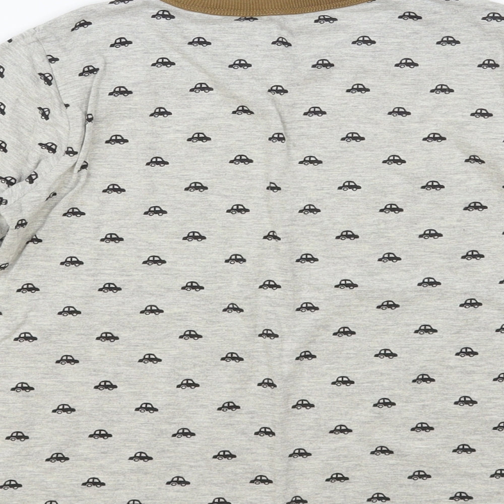 NEXT Boys Grey Geometric Cotton Pullover T-Shirt Size 5-6 Years Crew Neck Pullover - Car Print