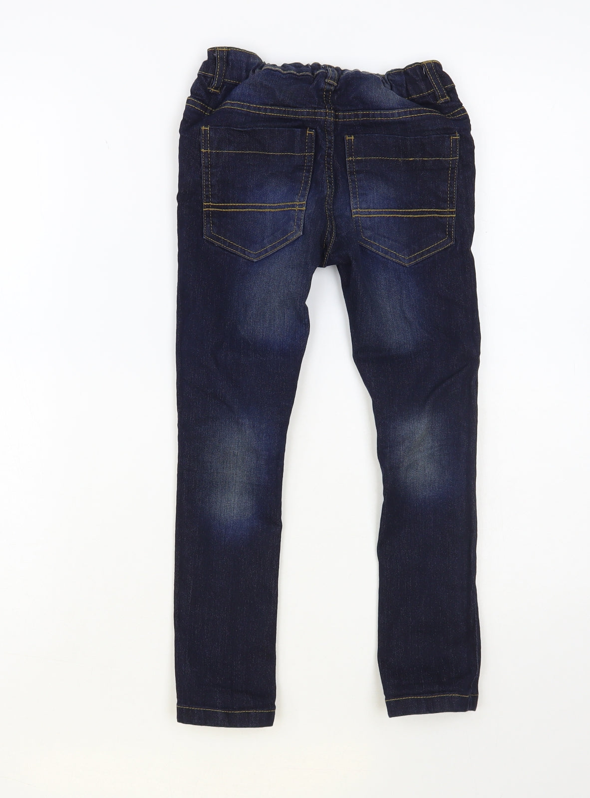 F&F Boys Blue Cotton Skinny Jeans Size 5-6 Years Regular Button