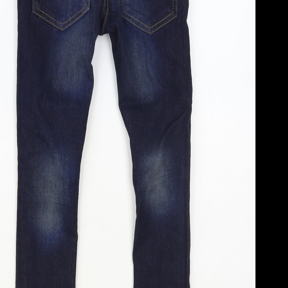 F&F Boys Blue Cotton Skinny Jeans Size 5-6 Years Regular Button