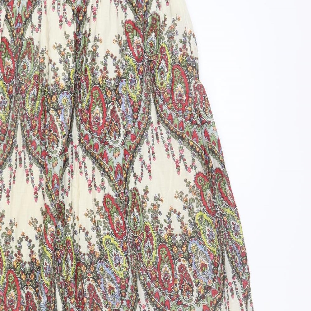 New Look Womens Multicoloured Paisley Cotton Maxi Size 14 V-Neck Pullover