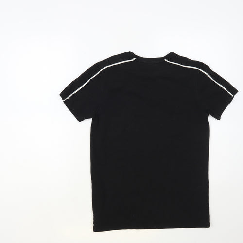 Holyfield Boys Black Cotton Pullover T-Shirt Size 12-13 Years Crew Neck Pullover