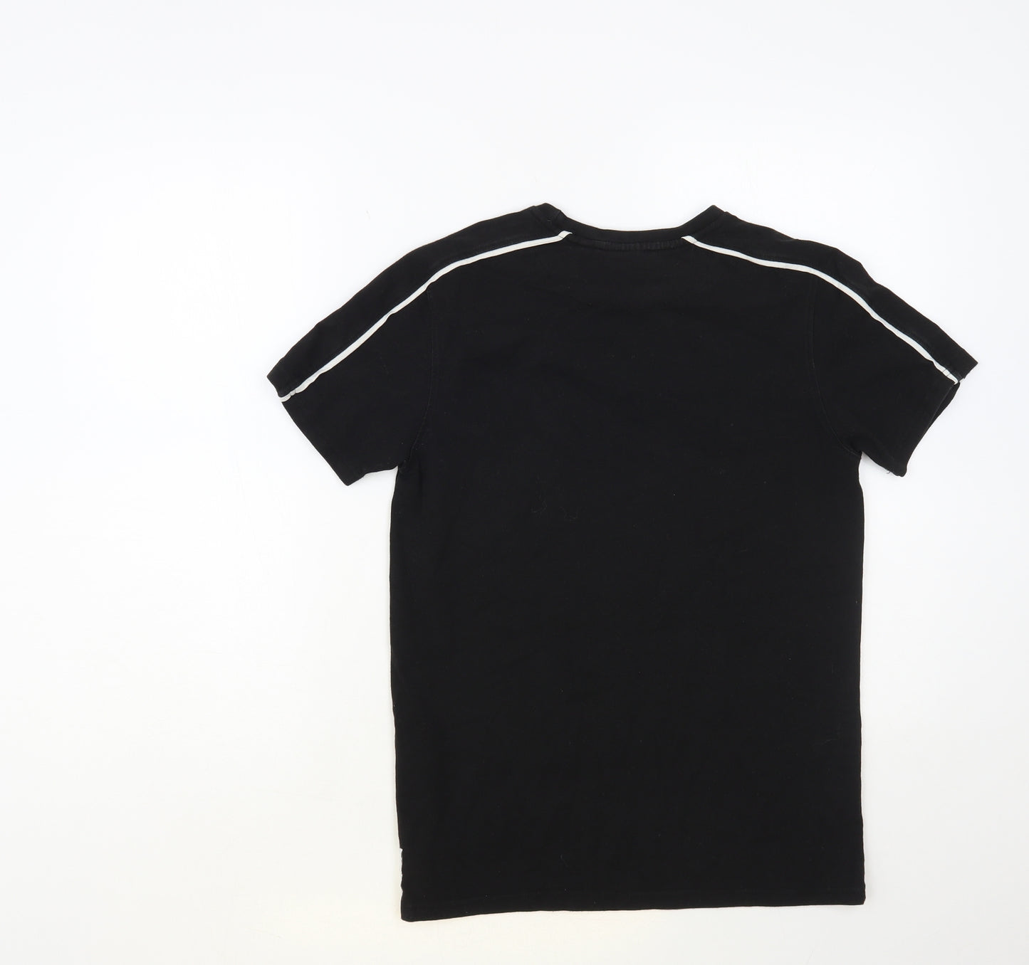 Holyfield Boys Black Cotton Pullover T-Shirt Size 12-13 Years Crew Neck Pullover