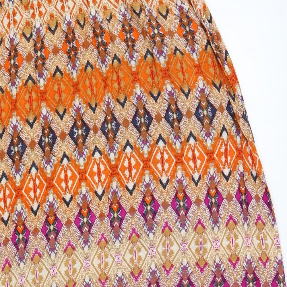 Peacocks Womens Multicoloured Geometric Viscose A-Line Size 14 Off the Shoulder Pullover