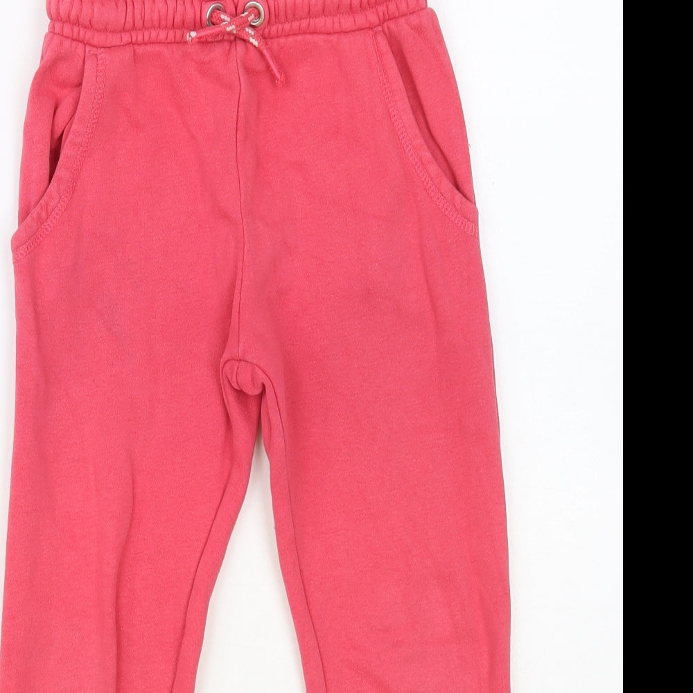 Nutmeg Girls Pink Cotton Jogger Trousers Size 6-7 Years Regular Drawstring