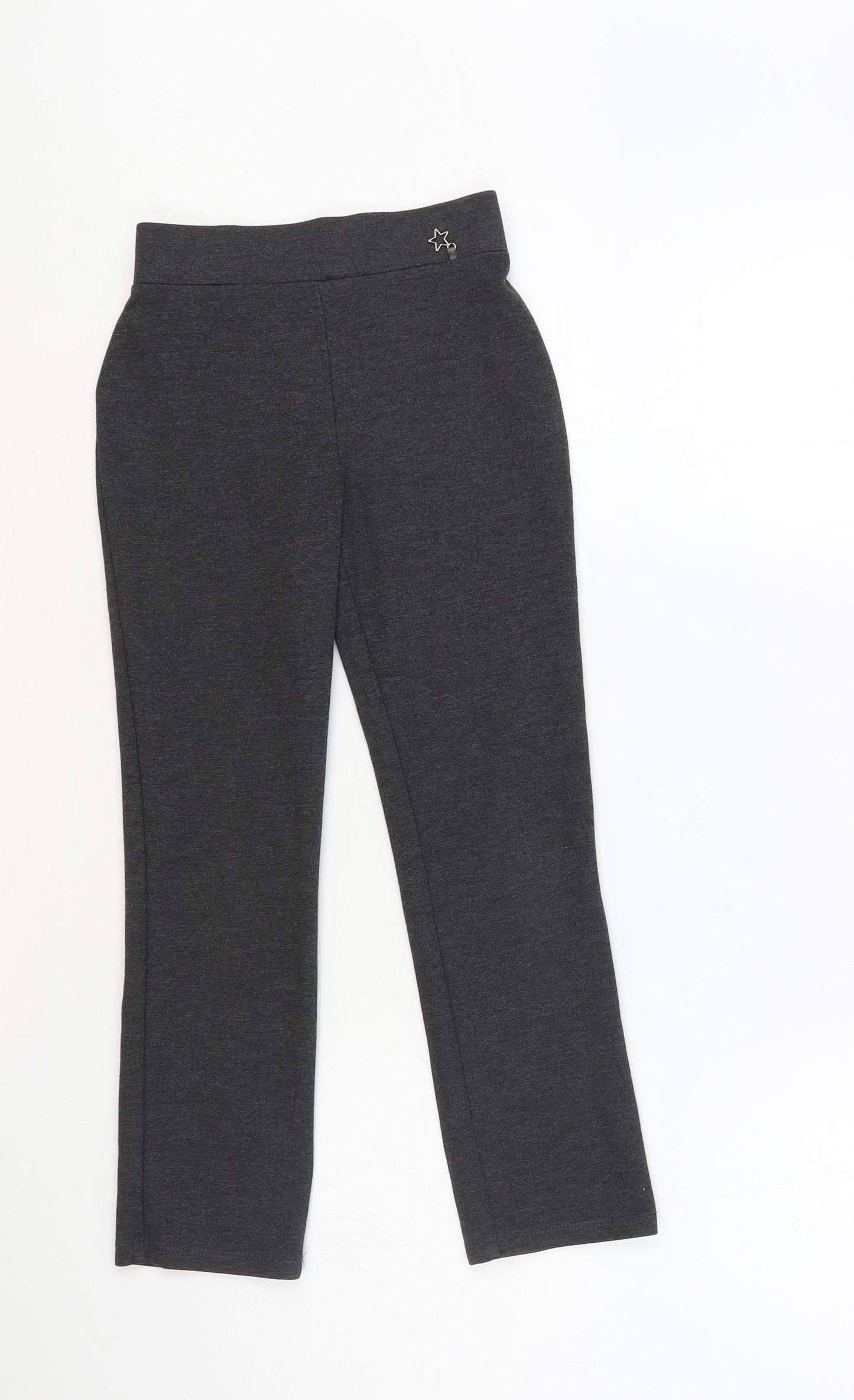 George Girls Grey Polyester Jogger Trousers Size 6-7 Years Regular Pullover - Leggings