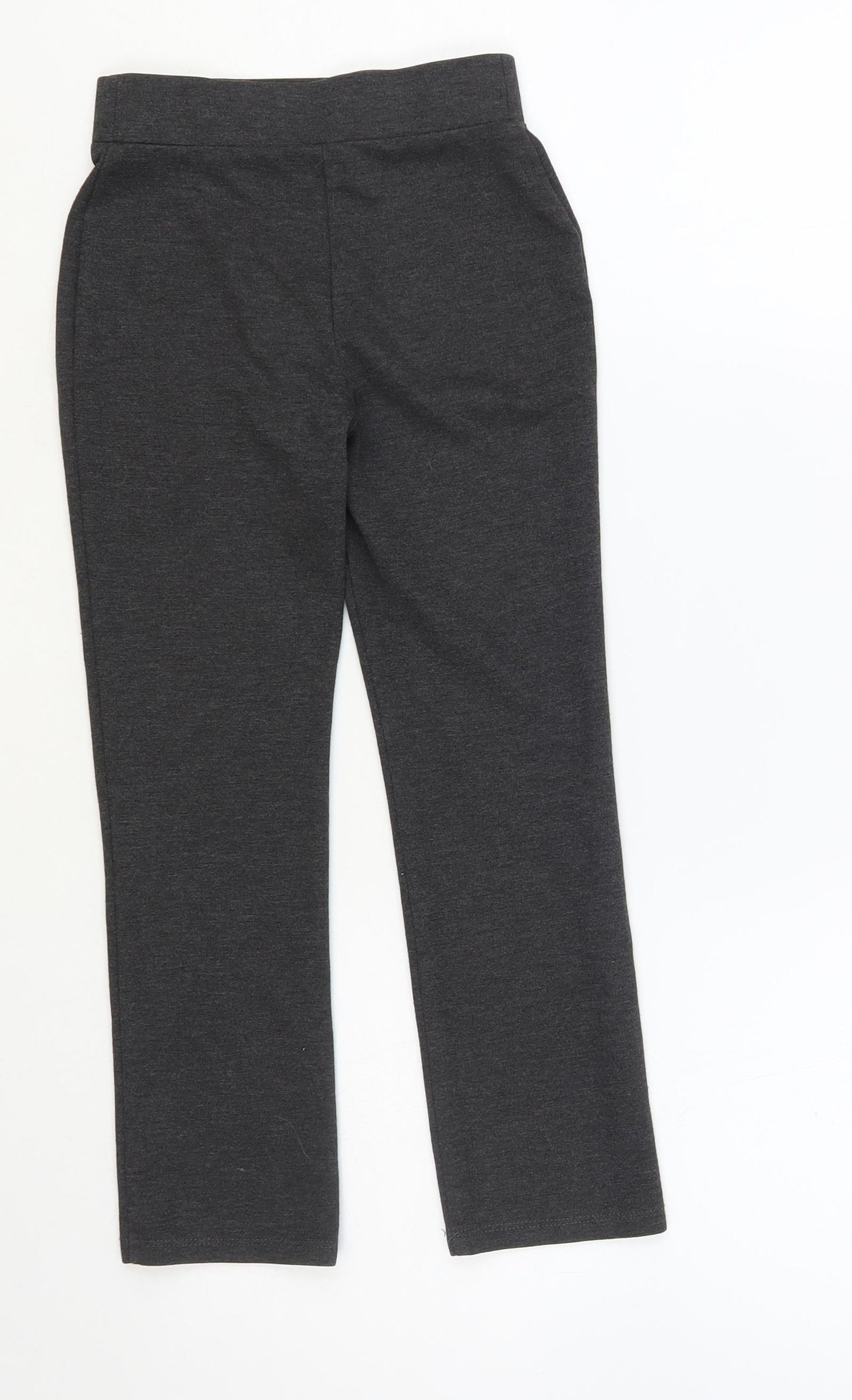 George Girls Grey Polyester Jogger Trousers Size 6-7 Years Regular Pullover - Leggings