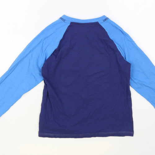 Studio Boys Blue Colourblock Cotton Pullover T-Shirt Size 7-8 Years Crew Neck Pullover - Dinosaur