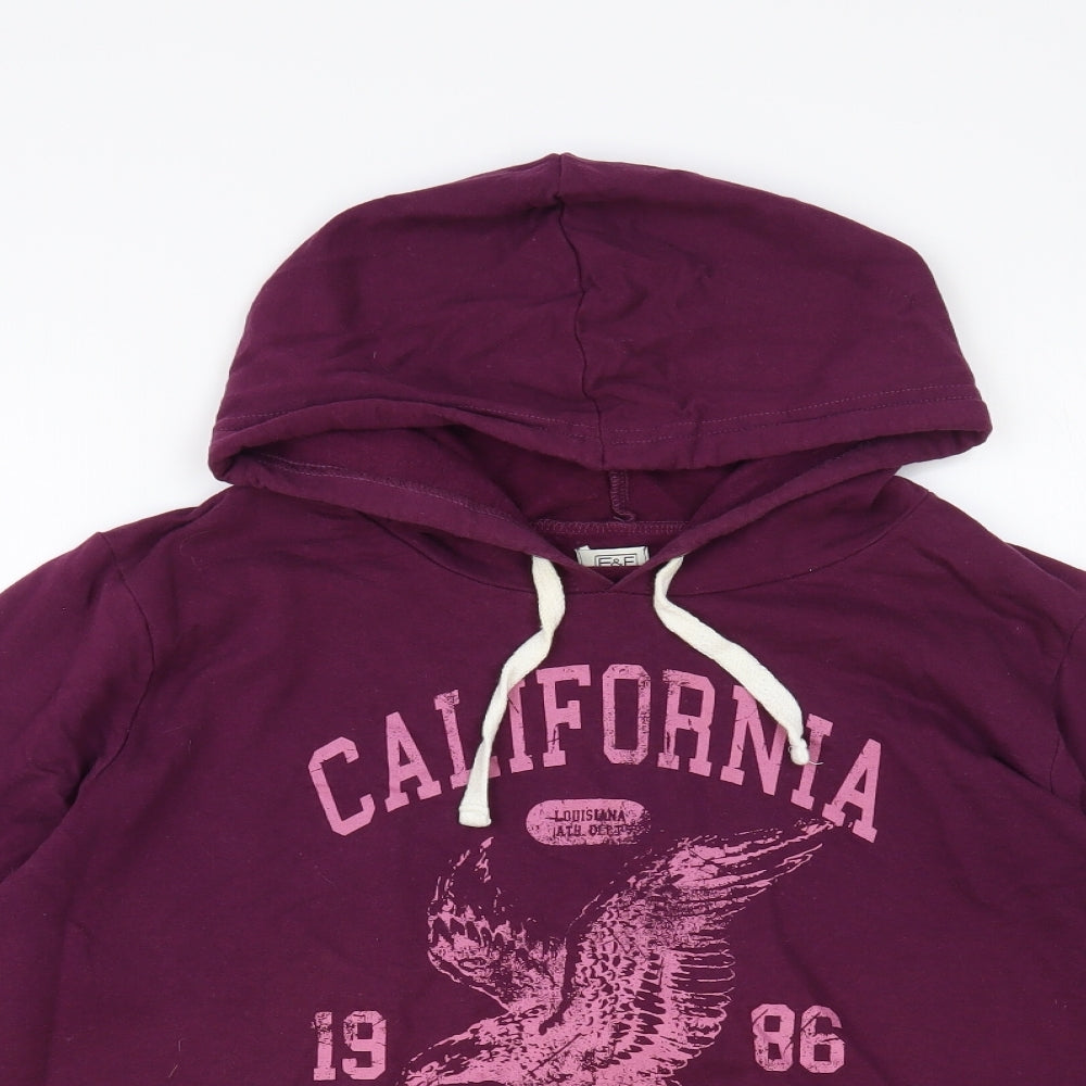 F&F Womens Purple Cotton Pullover Hoodie Size 20 Pullover - California