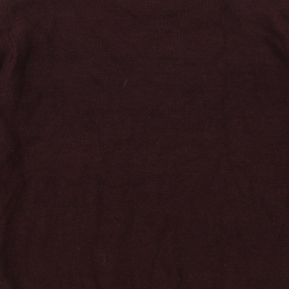 F&F Mens Brown Crew Neck Acrylic Pullover Jumper Size L