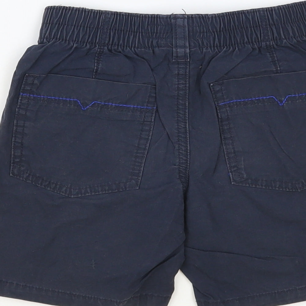 NEXT Boys Blue Cotton Chino Shorts Size 4-5 Years Regular Drawstring