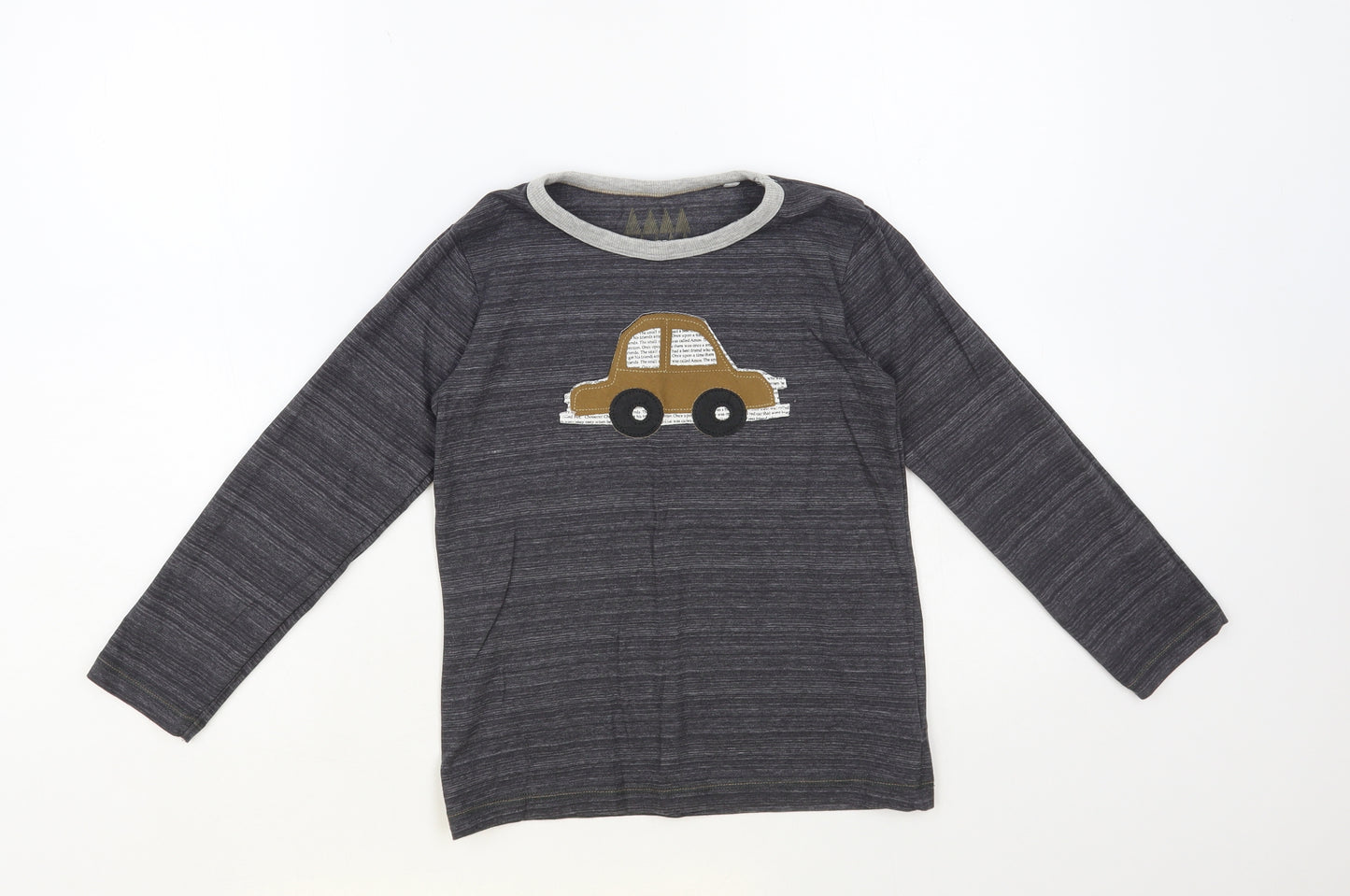 NEXT Boys Grey Cotton Pullover T-Shirt Size 5-6 Years Crew Neck Pullover - Car