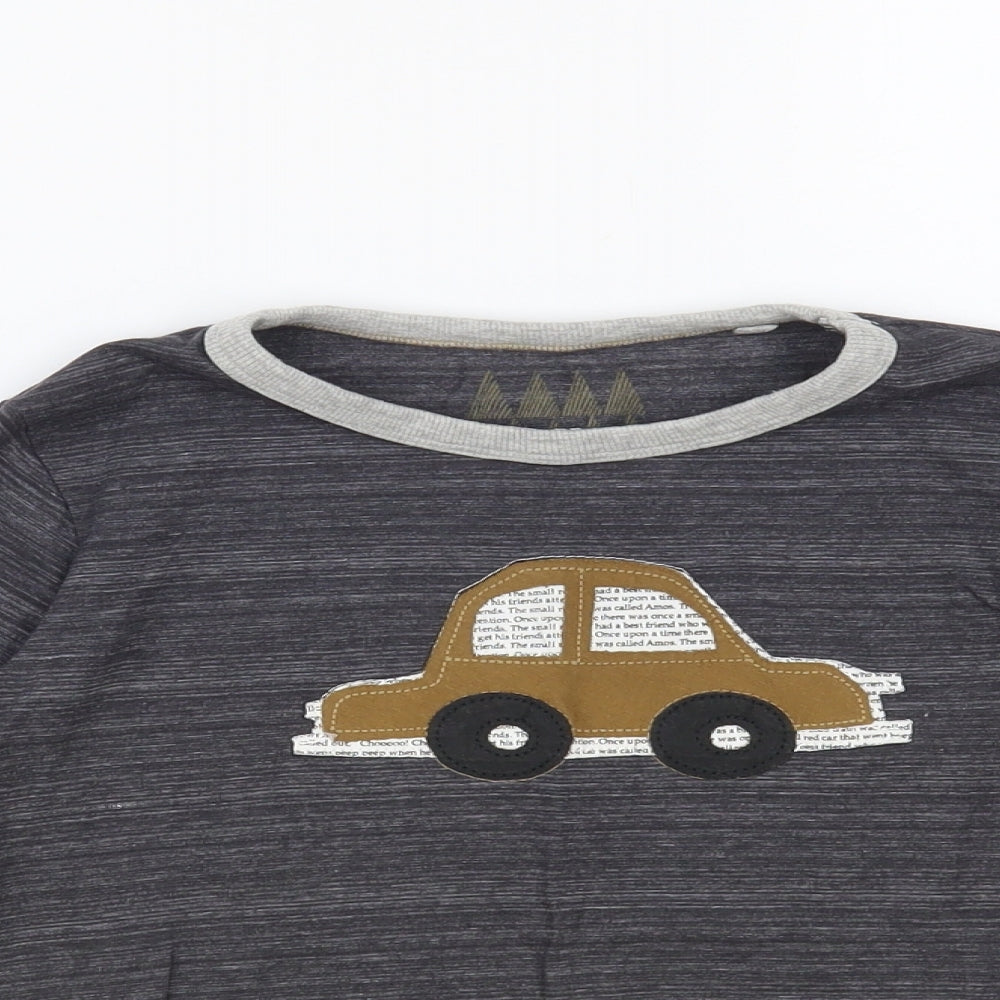 NEXT Boys Grey Cotton Pullover T-Shirt Size 5-6 Years Crew Neck Pullover - Car