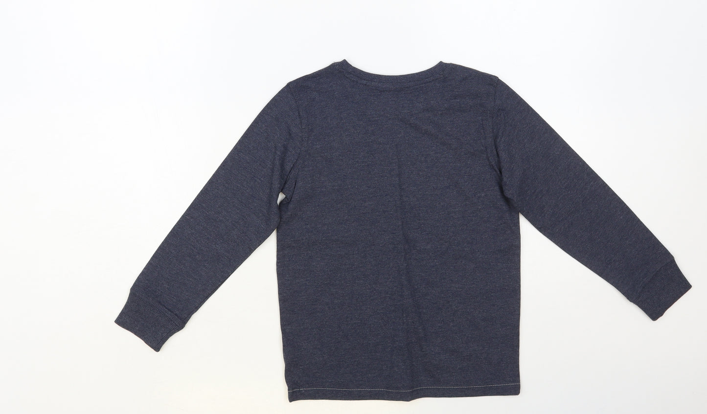 NEXT Boys Blue Cotton Basic T-Shirt Size 5-6 Years Crew Neck Pullover
