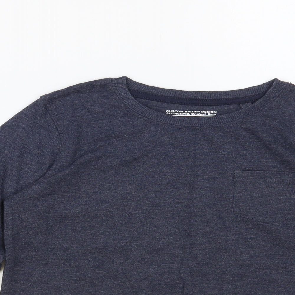 NEXT Boys Blue Cotton Basic T-Shirt Size 5-6 Years Crew Neck Pullover