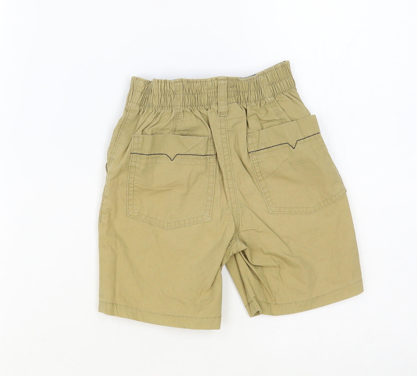 NEXT Boys Beige Cotton Chino Shorts Size 4-5 Years Regular Drawstring