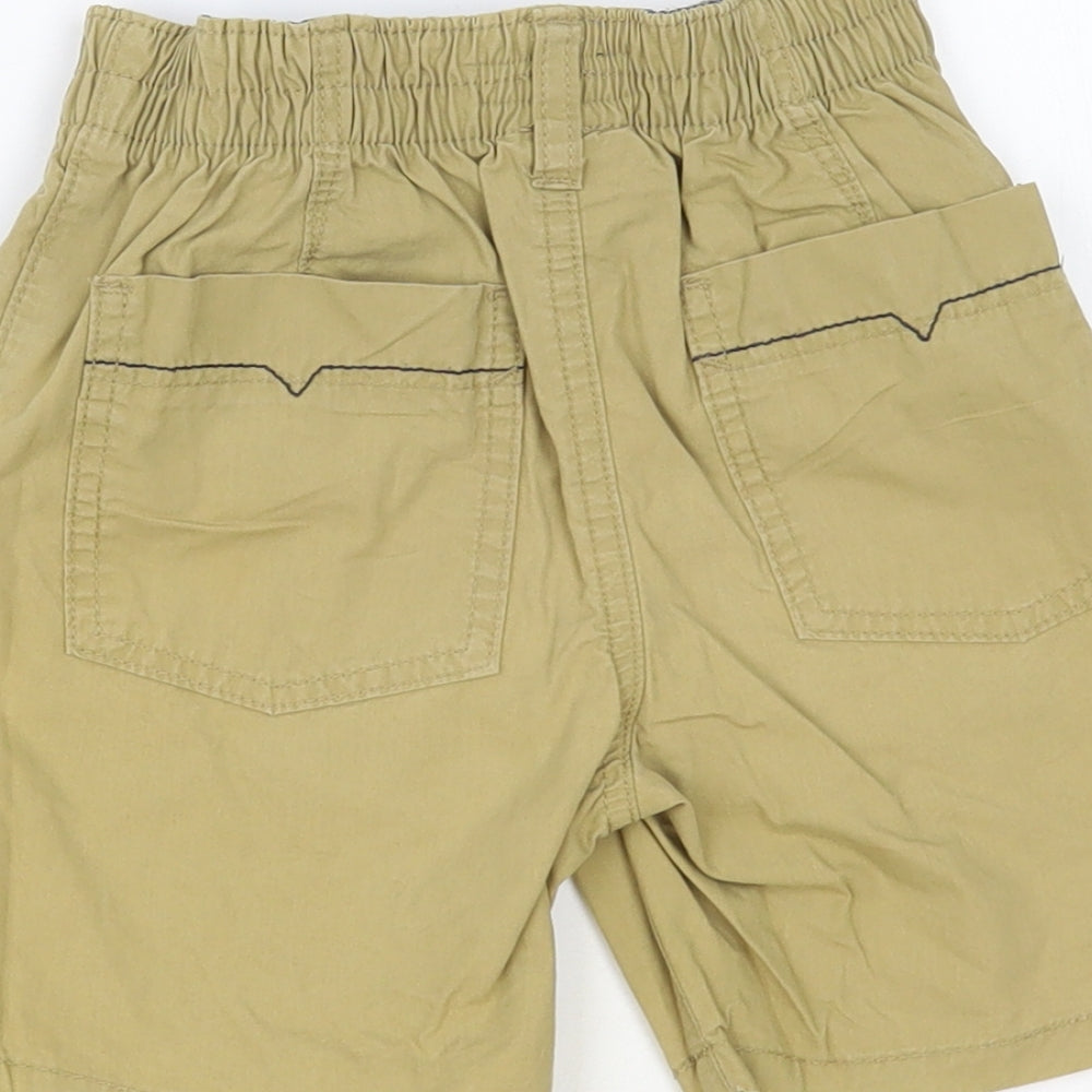 NEXT Boys Beige Cotton Chino Shorts Size 4-5 Years Regular Drawstring