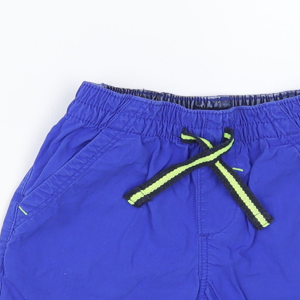 NEXT Boys Blue Cotton Chino Shorts Size 4-5 Years Regular Drawstring