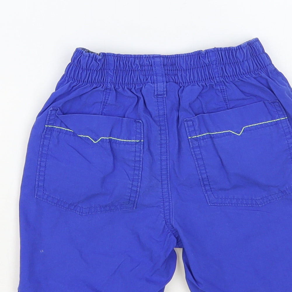 NEXT Boys Blue Cotton Chino Shorts Size 4-5 Years Regular Drawstring