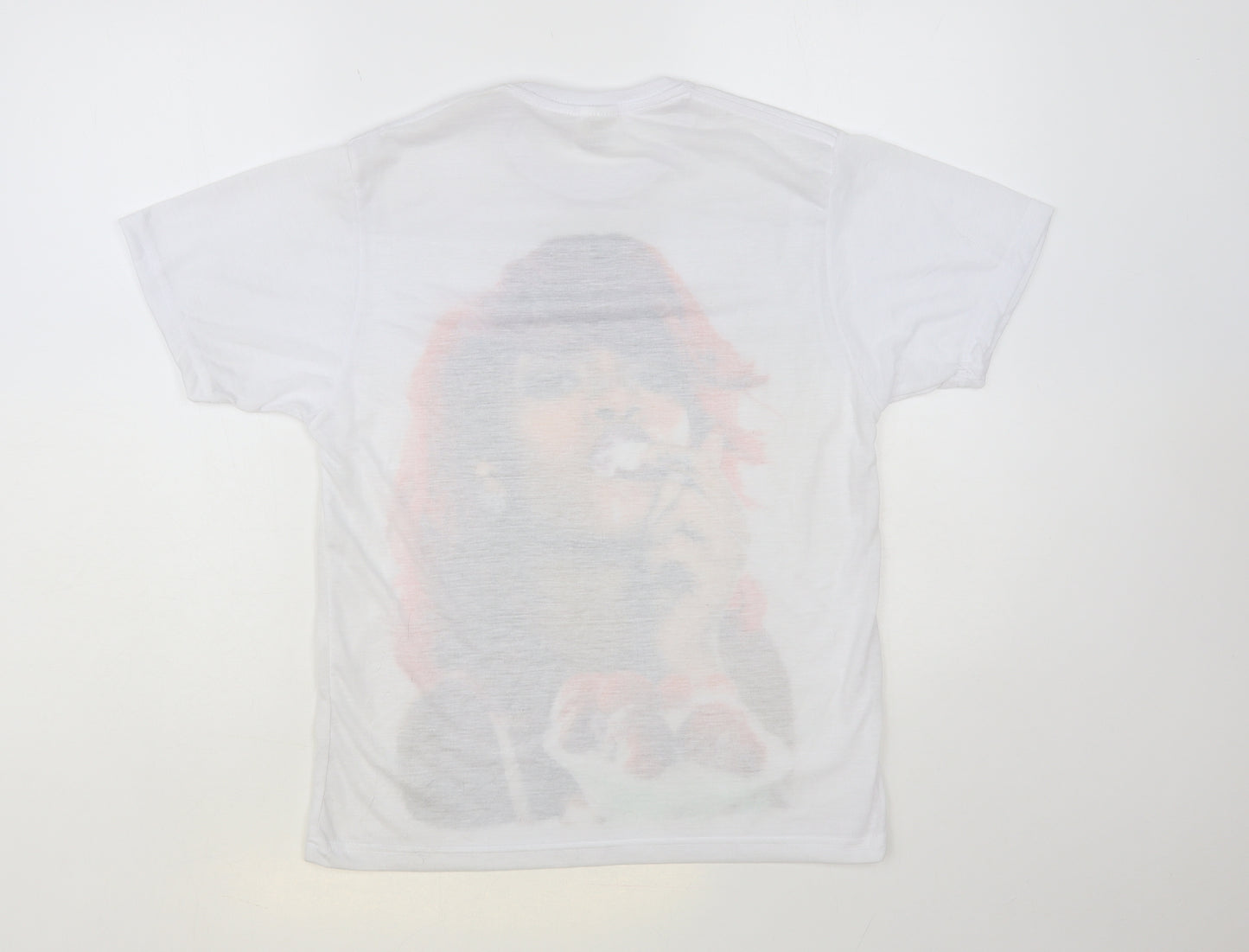 Valento Womens White Polyester Basic T-Shirt Size S Crew Neck - Rihanna