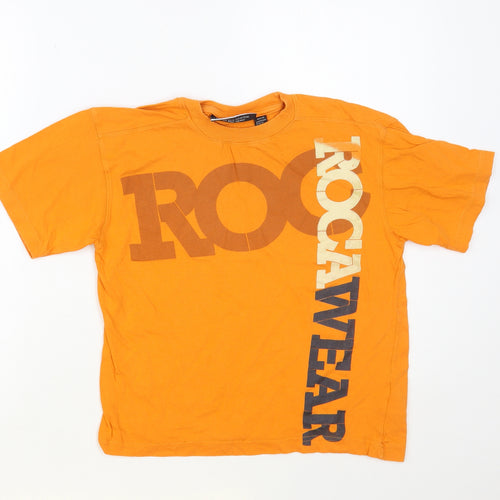 Rocawear Womens Orange Cotton Basic Tank Size S Crew Neck