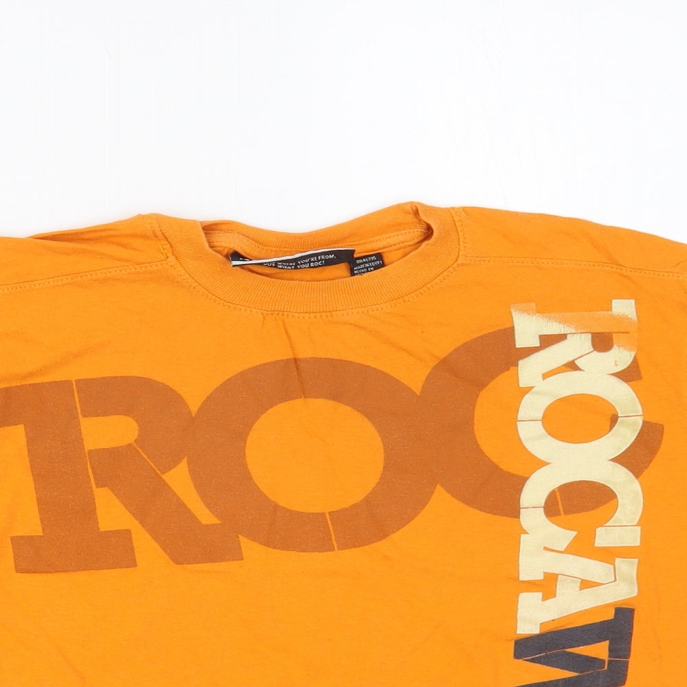 Rocawear Womens Orange Cotton Basic Tank Size S Crew Neck