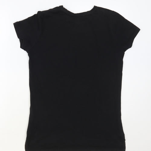 Primark Boys Black Cotton Pullover T-Shirt Size 12-13 Years Crew Neck Pullover - Playstation