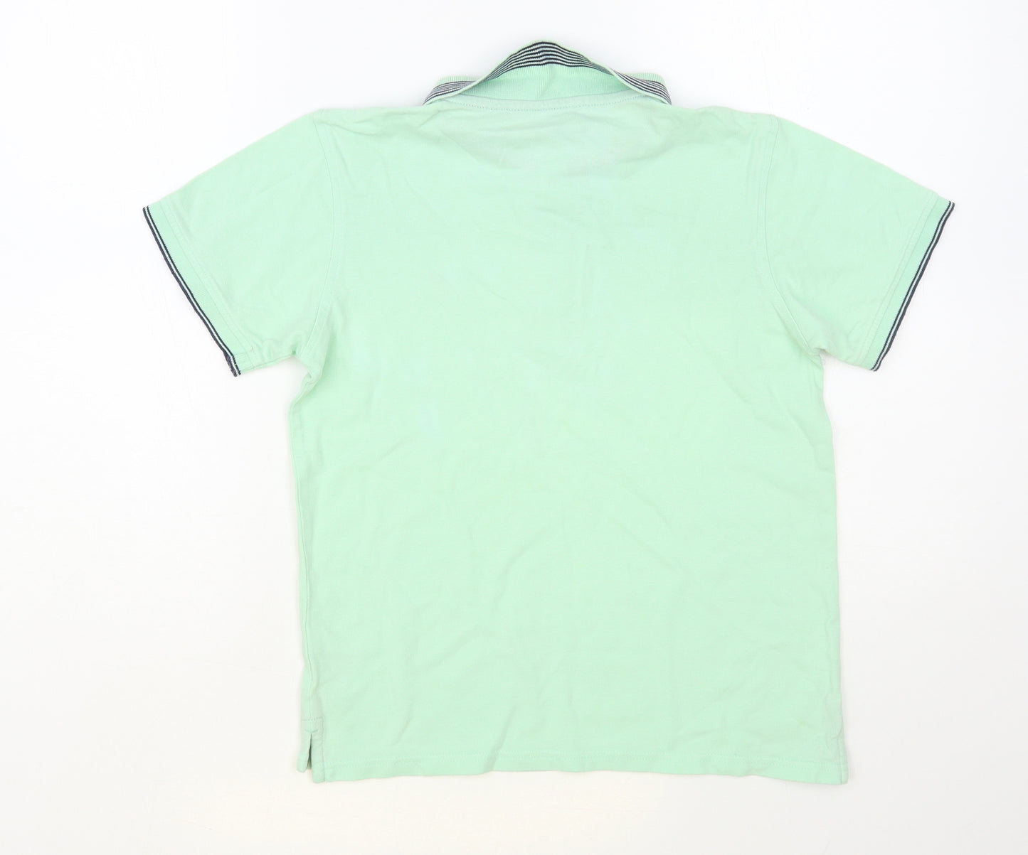 George Boys Green Cotton Kimono Polo Size 12-13 Years Collared Button