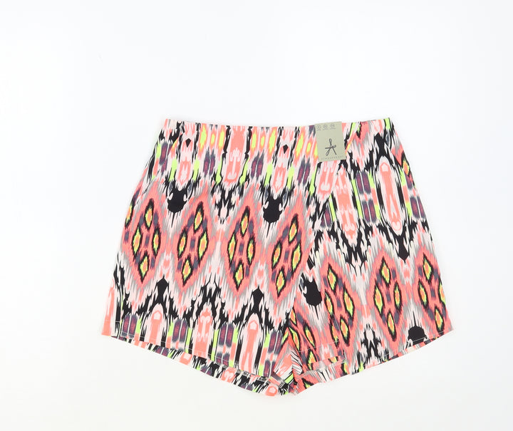 Atmosphere Womens Multicoloured Geometric Polyester Mini Skort Size 8 Zip