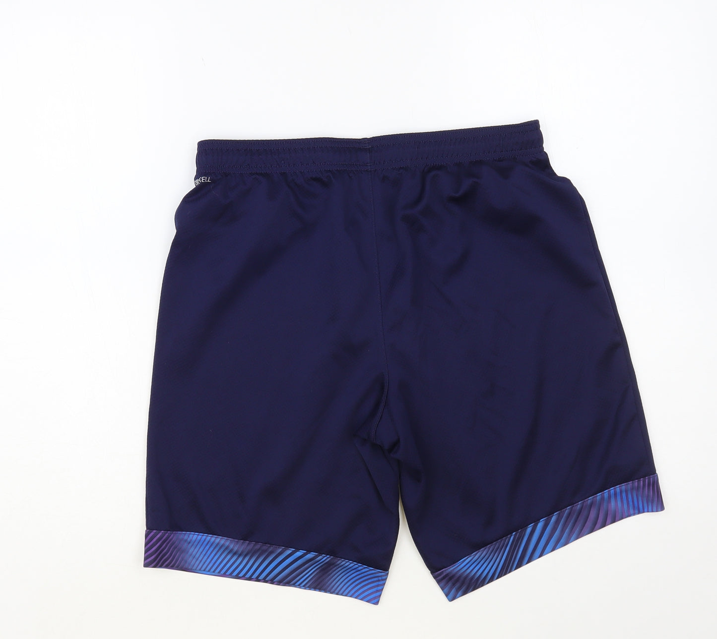 PUMA Mens Blue Geometric Polyester Sweat Shorts Size M L9 in Regular Drawstring
