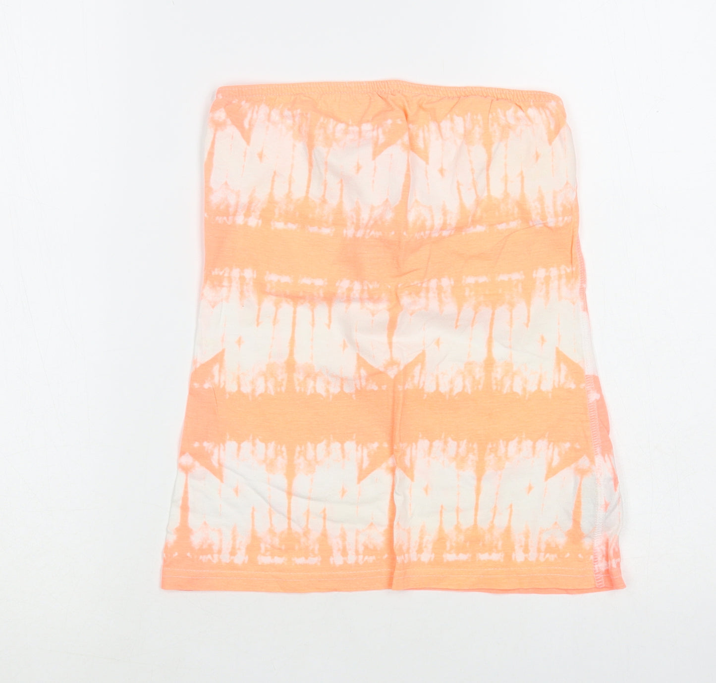 New Look Womens Orange Geometric Cotton Basic Tank Size 6 Off the Shoulder