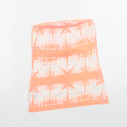 New Look Womens Orange Geometric Cotton Basic Tank Size 6 Off the Shoulder