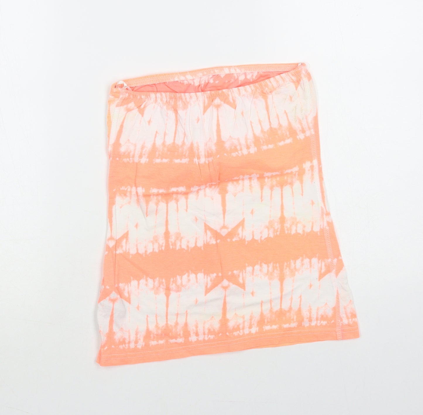 New Look Womens Orange Geometric Cotton Basic Tank Size 6 Off the Shoulder