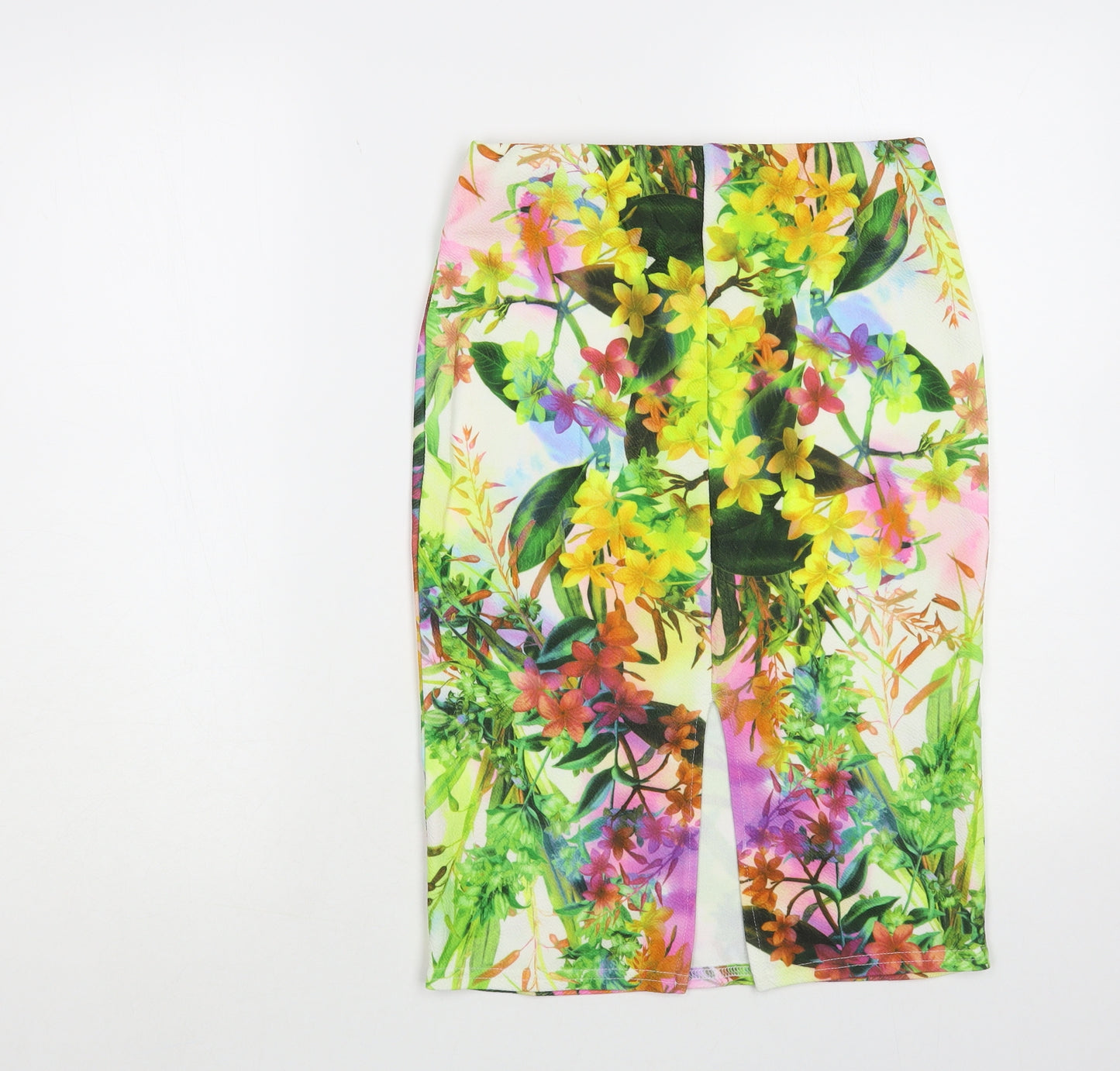 Passion Womens Multicoloured Floral Polyester Straight & Pencil Skirt Size 10