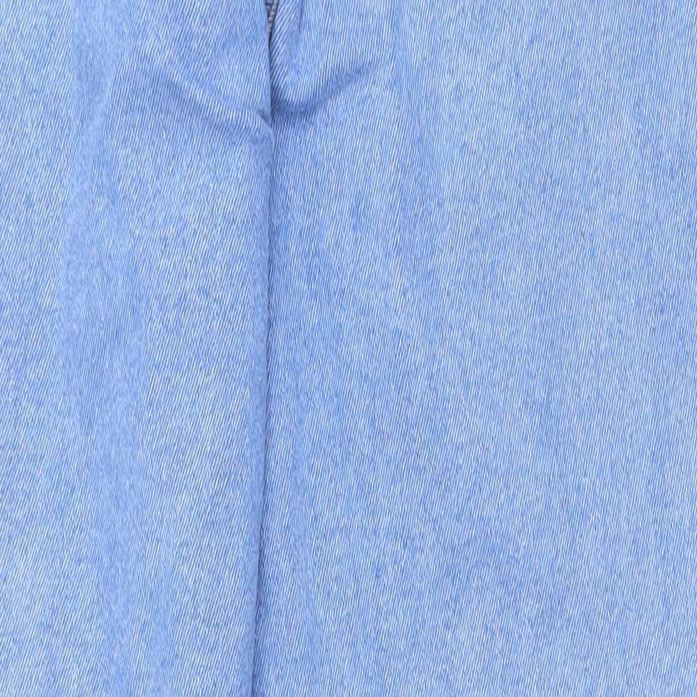 F&F Womens Blue Cotton Skinny Jeans Size 16 L24.5 in Regular Zip