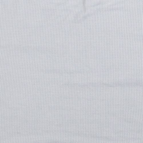 Preworn Womens Grey Polyester Cropped T-Shirt Size XL Boat Neck - Waffle Knit