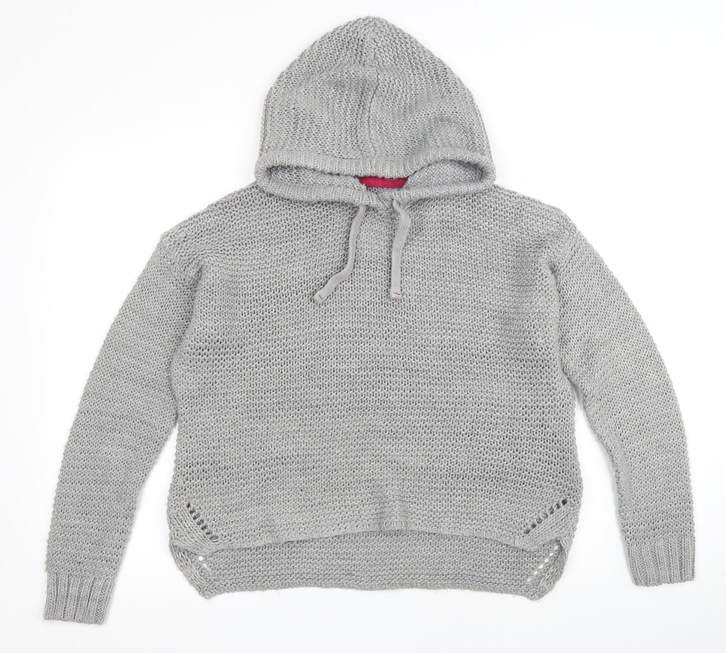 New Look Womens Grey Round Neck Acrylic Pullover Jumper Size S