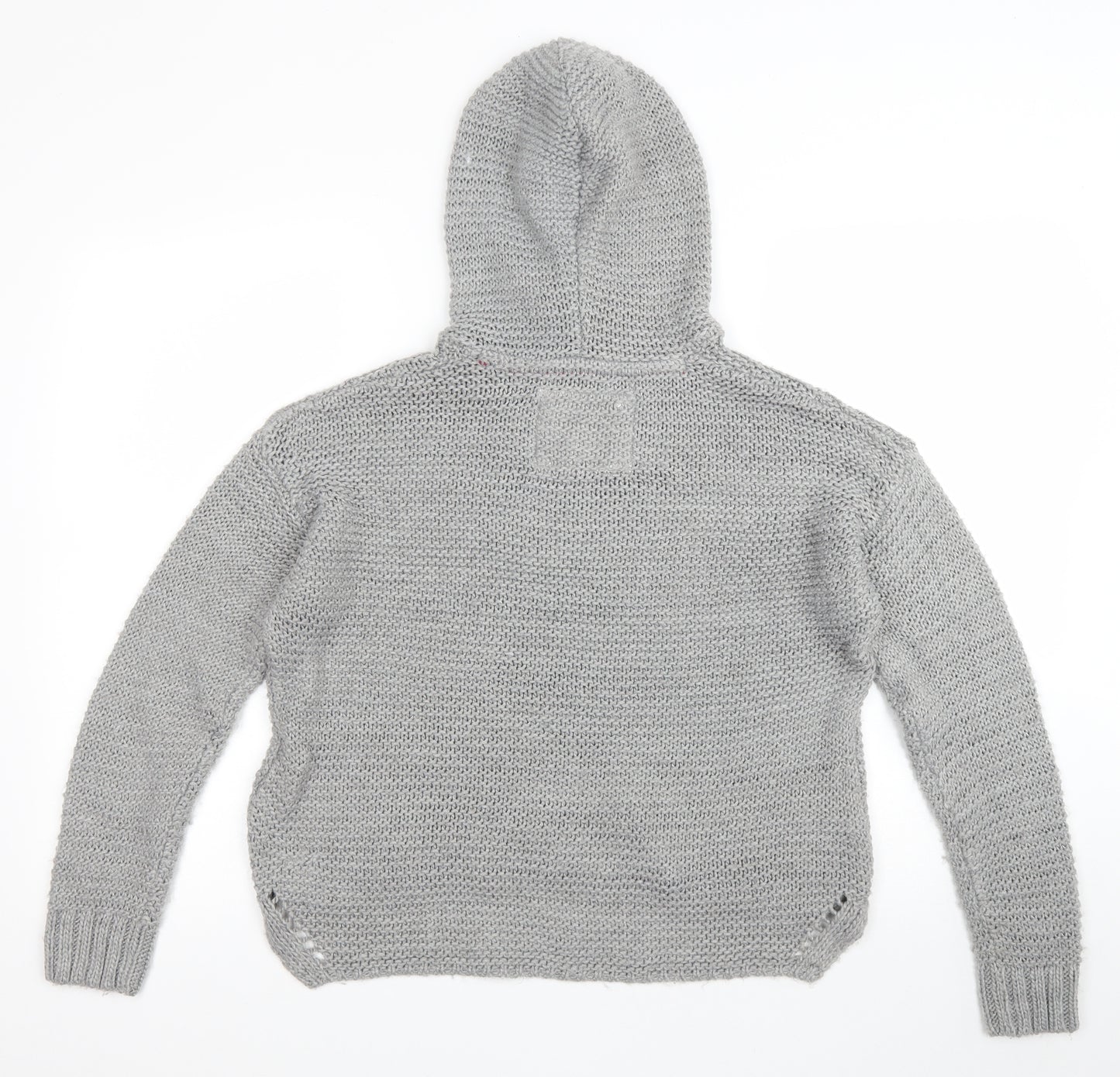 New Look Womens Grey Round Neck Acrylic Pullover Jumper Size S