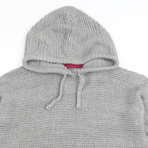 New Look Womens Grey Round Neck Acrylic Pullover Jumper Size S