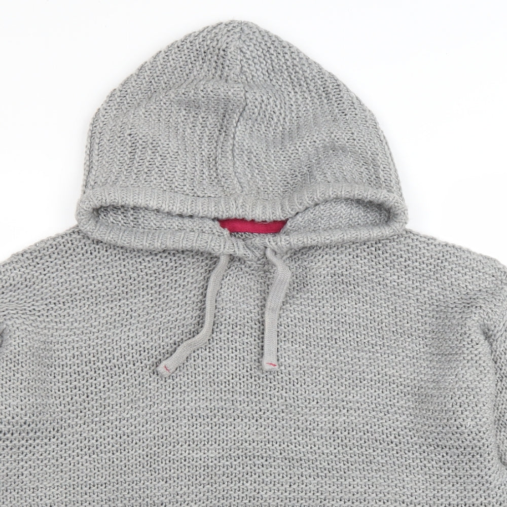 New Look Womens Grey Round Neck Acrylic Pullover Jumper Size S