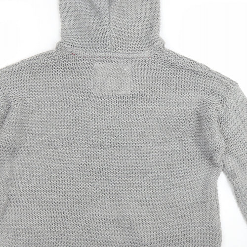 New Look Womens Grey Round Neck Acrylic Pullover Jumper Size S