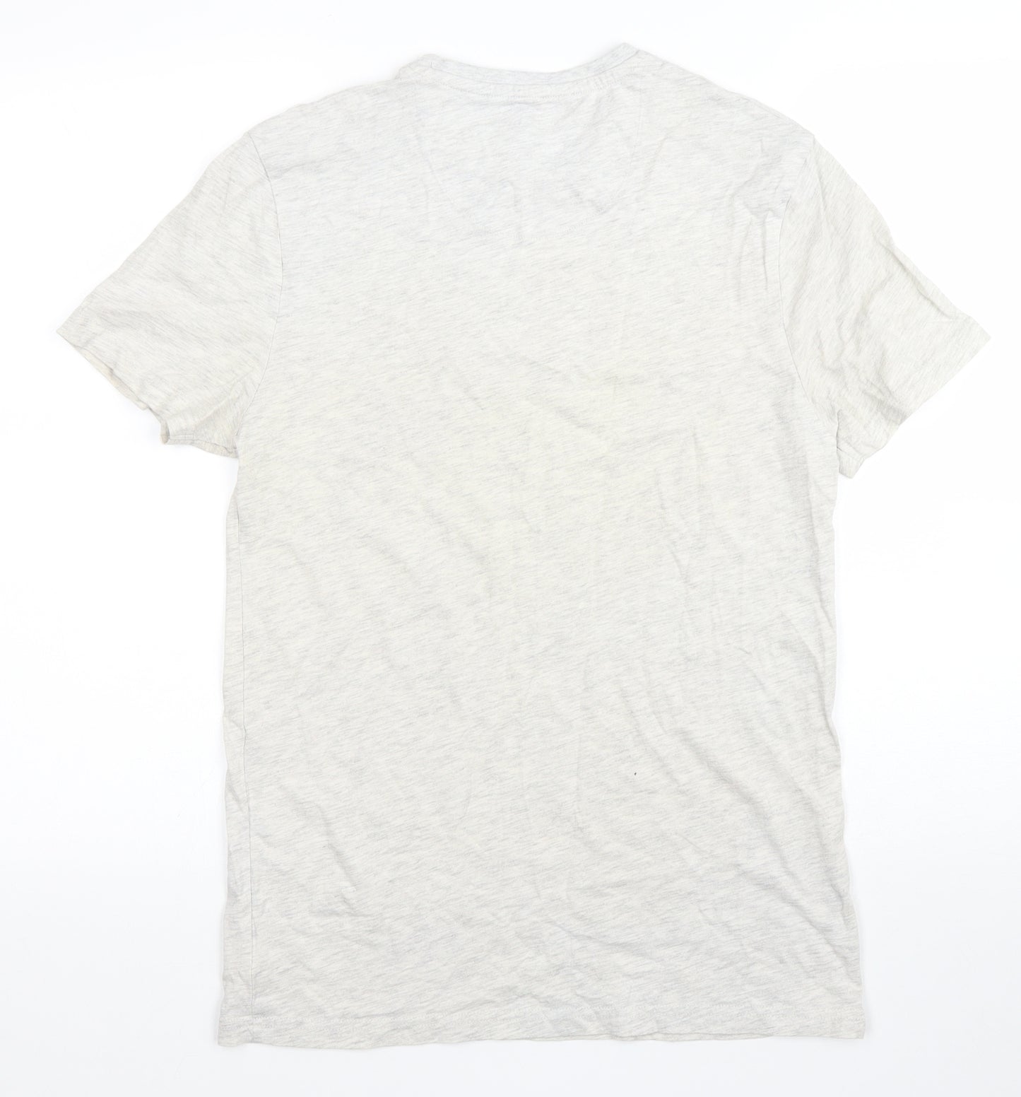 F&F Mens Grey Cotton T-Shirt Size S Round Neck - Brazil