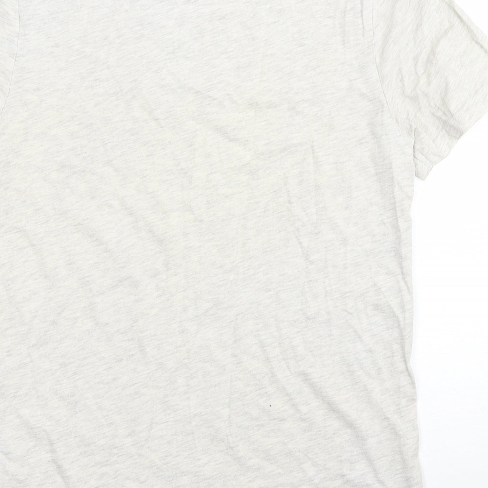 F&F Mens Grey Cotton T-Shirt Size S Round Neck - Brazil