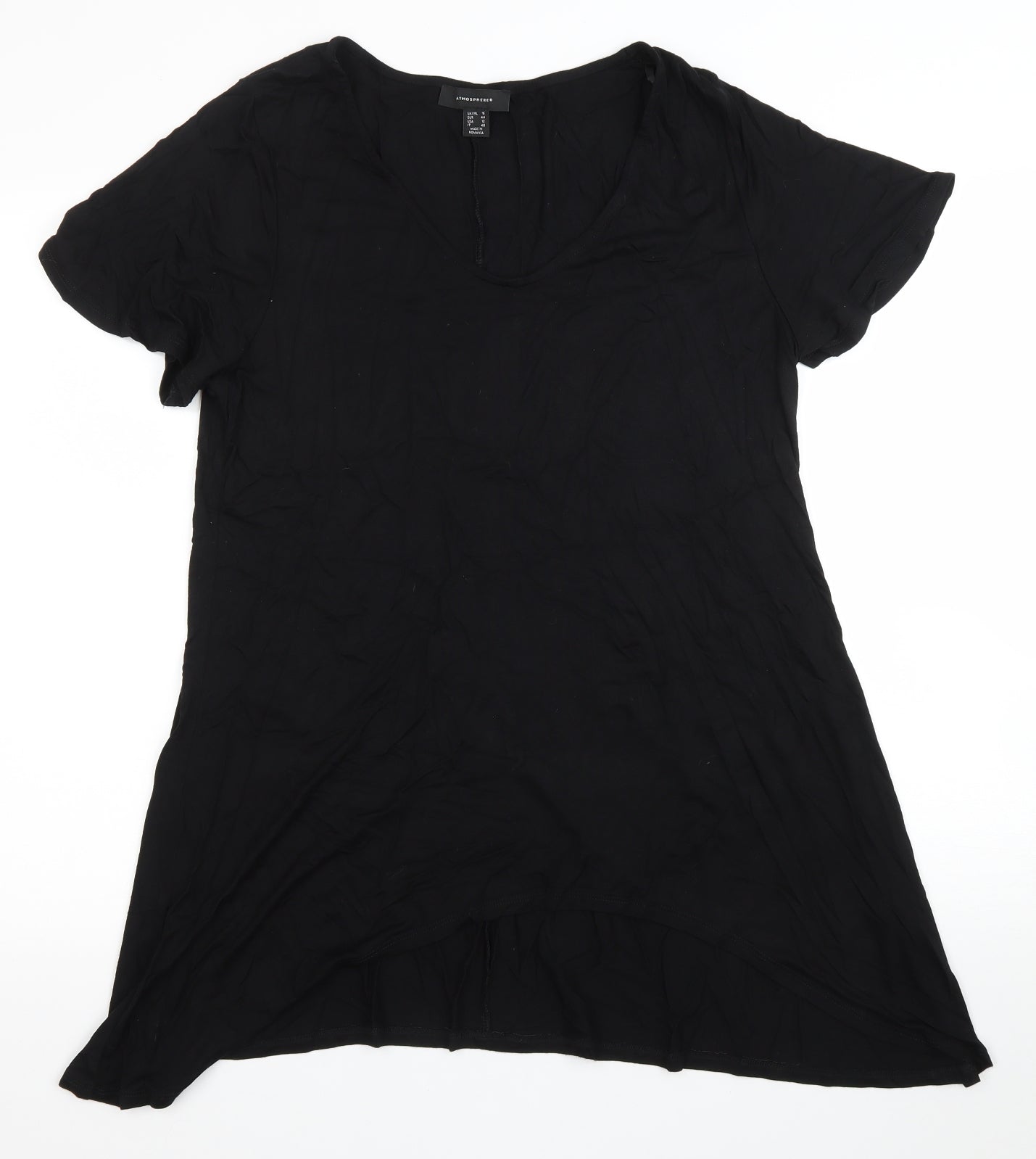 Atmosphere Womens Black Viscose A-Line Size 16 Scoop Neck Pullover