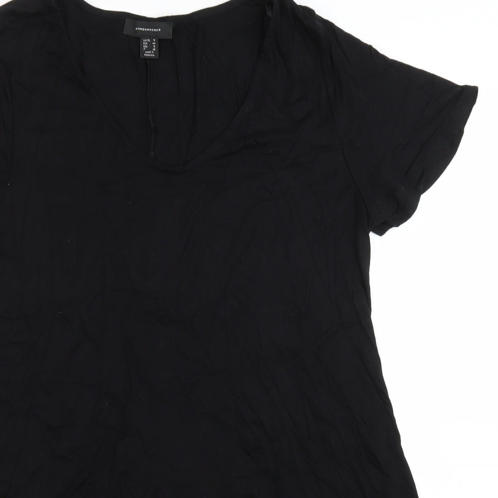 Atmosphere Womens Black Viscose A-Line Size 16 Scoop Neck Pullover