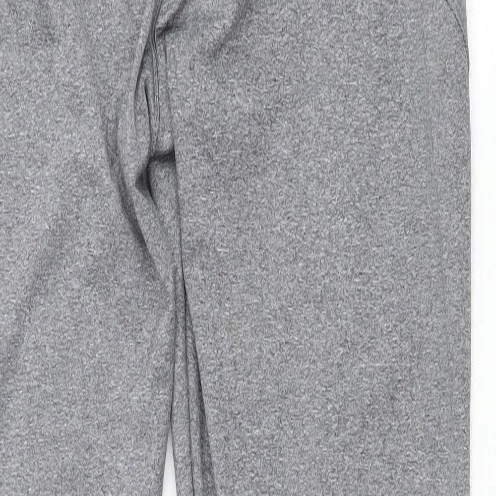 Workout Womens Grey Polyester Compression Leggings Size L L26 in Regular