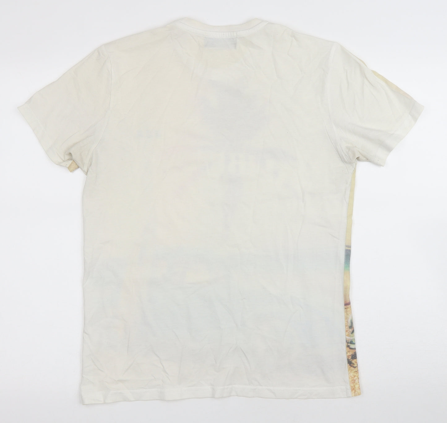 George Mens Yellow Cotton T-Shirt Size S Round Neck - Malibu. Volkswagen