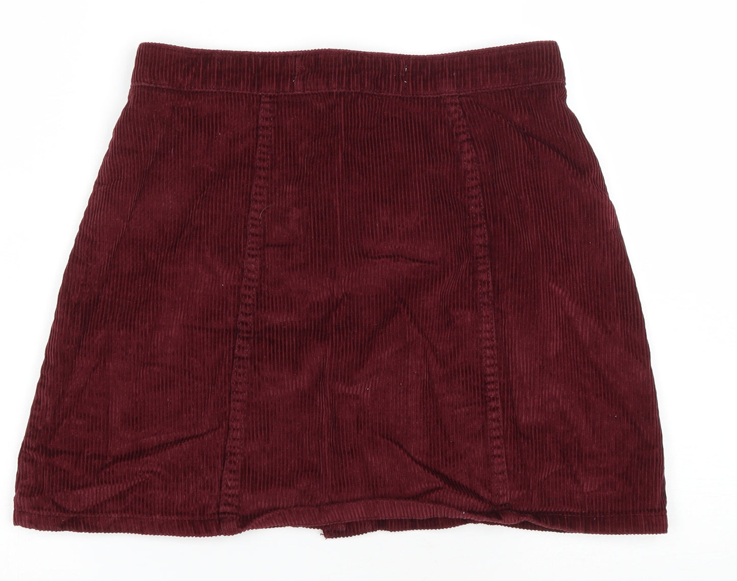 Denim & Co. Womens Red Cotton Mini Skirt Size 20 Button