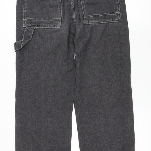 Preworn Womens Grey Polyester Straight Jeans Size L L26 in Regular Zip